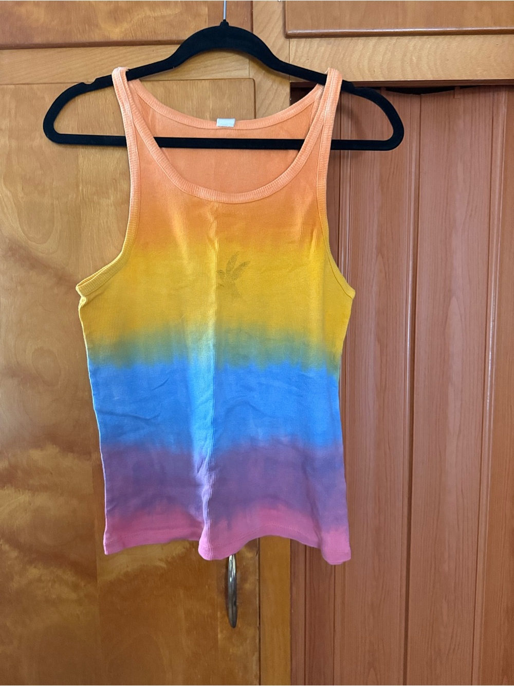 One Teaspoon/Free People Tie-Dye Gradient Tank Top - Peach, Yellow, Blue